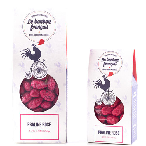 Pack de praline rose croquante 40% d'amandes le bonbon francais