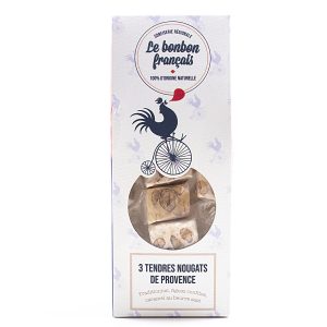assortiment de nougat de provence, nougat blanc- nougat figue - nougat caramel -Le Bonbon Français