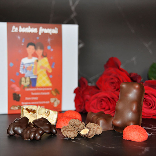 bonbon saint valentin, cadeau st valentin, panier saint valentin