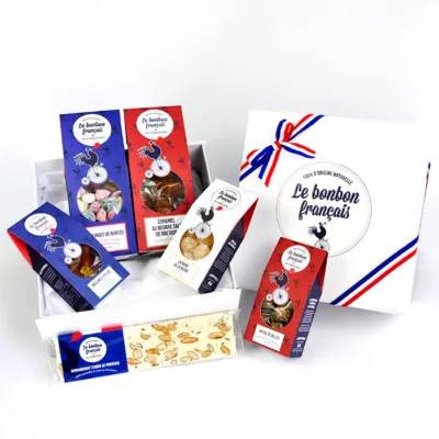 photo coffret cadeau à personnaliser, le bonbon français, confiserie régionale