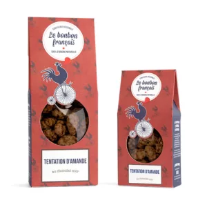 packshot tentation d'amande, bonbon chocolat, chocolaté, amande, bonbon naturel, bonbon artisanal, le bonbon français