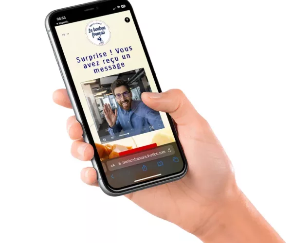 message vidéo, cadeau personnalisable, cadeau entreprise, le bonbon français