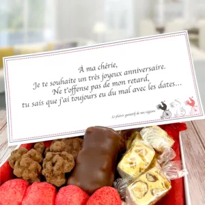 photo carte personnalisable, cadeau, offrir, carte, message, bonbon, le bonbon français