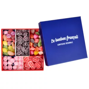 packshot coffret souvenir des grands-parents, coffret bonbon d'antan, bonbon naturels, le bonbon français