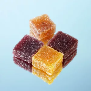 photo produit, photo bonbon, pâte de fruits, pâte de fruit artisanale, fraise de Provence, clémentine de Corse, framboise, pêche de la vallée du Rhône, le bonbon français