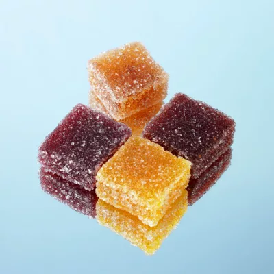 photo produit, photo bonbon, pâte de fruits, pâte de fruit artisanale, fraise de Provence, clémentine de Corse, framboise, pêche de la vallée du Rhône, le bonbon français