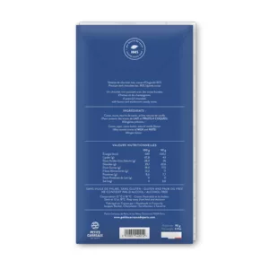 packshot dos chocolat noir 80%, chocolat artisanal, tablette de chocolat noir, chocolat noir cacao 80% Ouganda, petits carreaux de paris