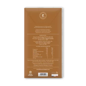 packshot dos chocolat noir au café, chocolat artisanal, tablette de chocolat noir, chocolat noir au café cacao 45%, petits carreaux de paris