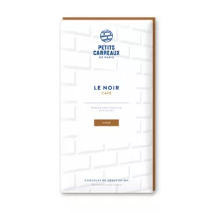 packshot chocolat noir au café, chocolat artisanal, tablette de chocolat noir, chocolat noir au café cacao 45%, petits carreaux de paris