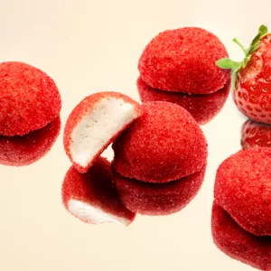 photo produit, photo bonbon, bonbon à la fraise, fraise guimauve, fraise, fraise des bois, bonbon artisanal, bonbon naturel, le bonbon français