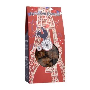 packshot tour eiffel tentation d'amande, bonbon chocolat, chocolaté, amande, bonbon naturel, bonbon artisanal, le bonbon français