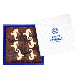 coffret cadeau chocolat, coffret cadeau, coffret puzzle hippocampes, chocolat riz soufflé
